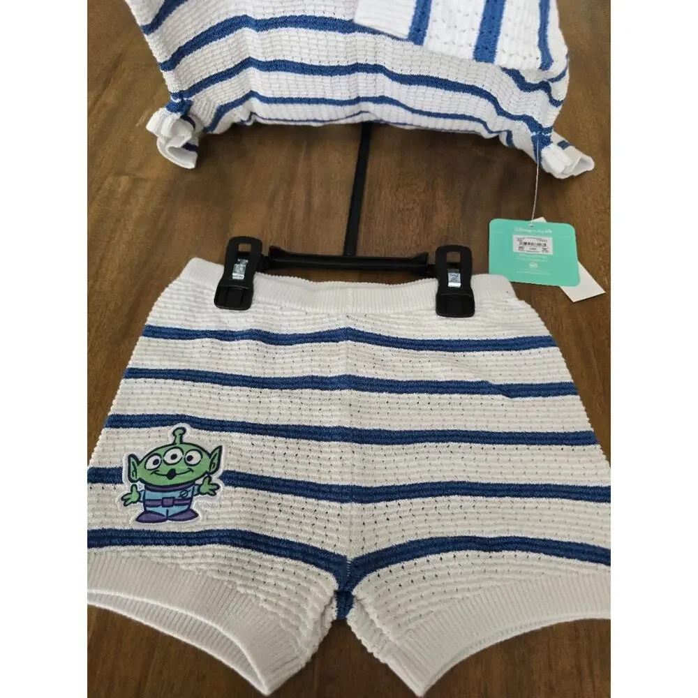 Toy Story Baby Boy Knit Button up Shrit and Short Set NWT 18 Months